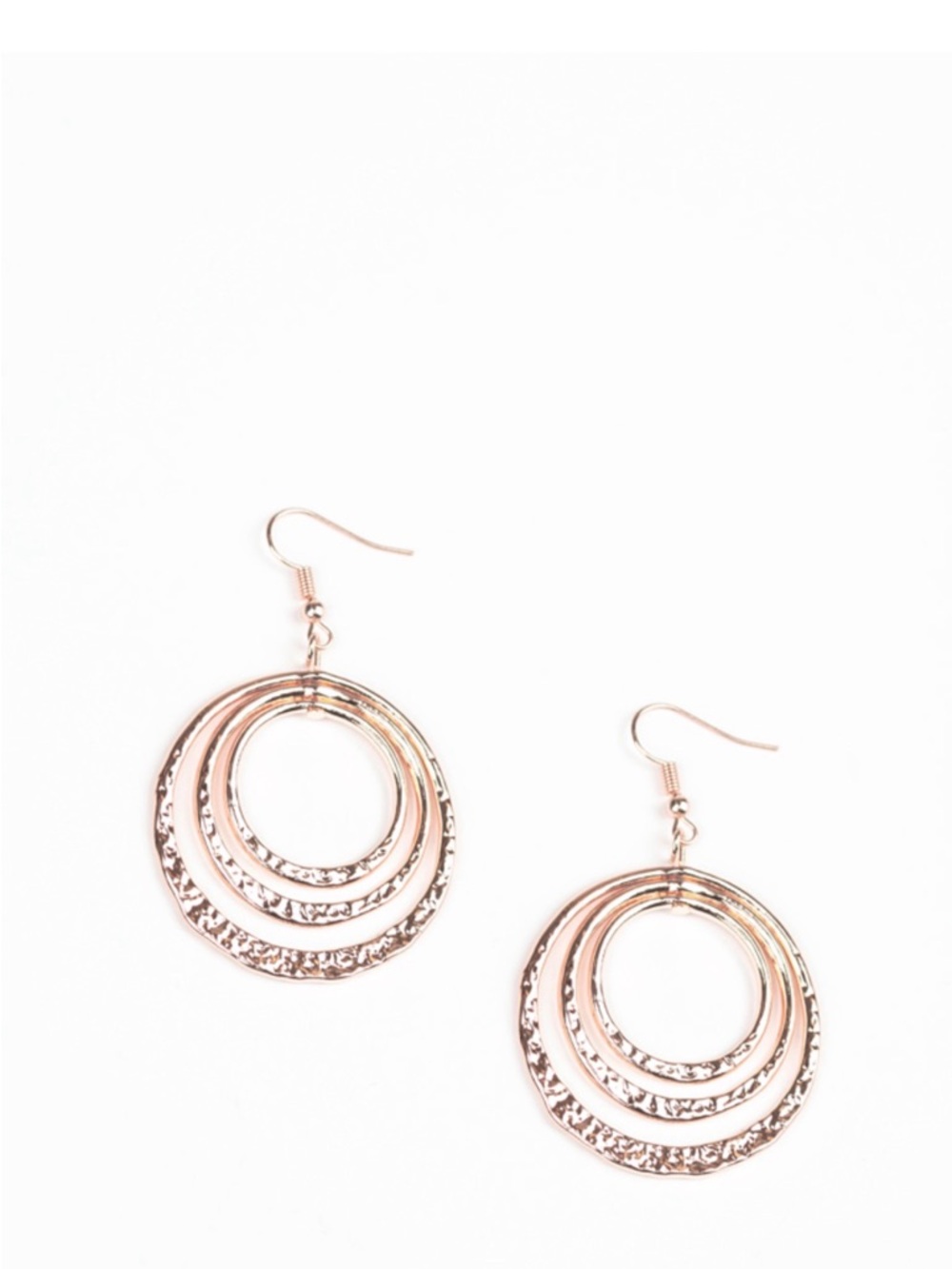 E-64 Rose Gold Multi-Hoop Drop Earrings